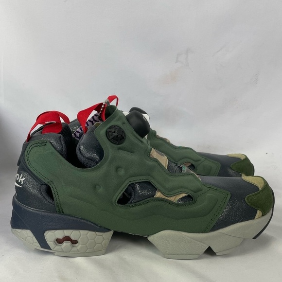 NWB Reebok Fury OG VP cracked genuine leather and camouflage sneakers